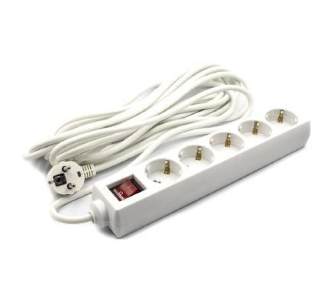PowerPlant Мережевий фільтр живлення PowerPlant 7 м, 5 розеток, 3x1мм2 (PPSA08M70S5)