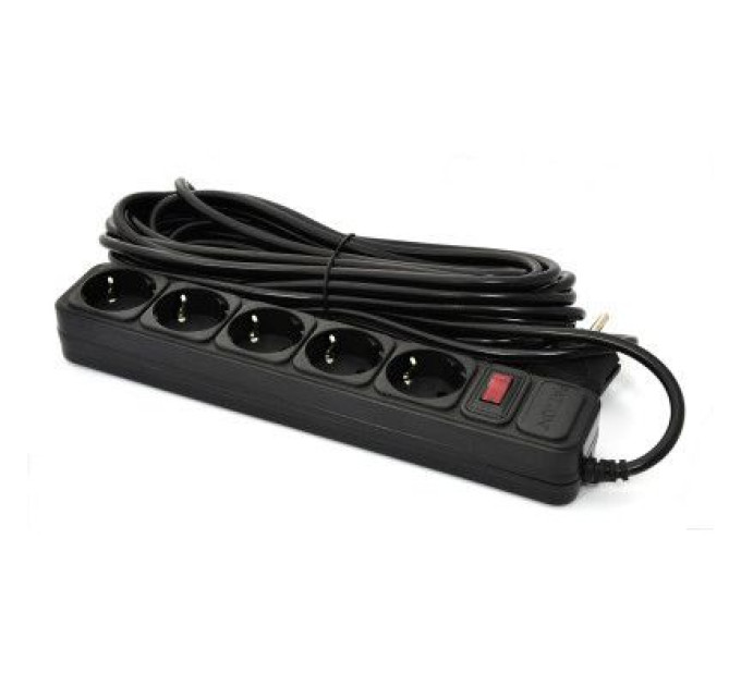 Patron Мережевий фільтр живлення Patron 10 m3*1mm2 (SP-10510) 5 розеток BLACK (EXT-PN-SP-10510)