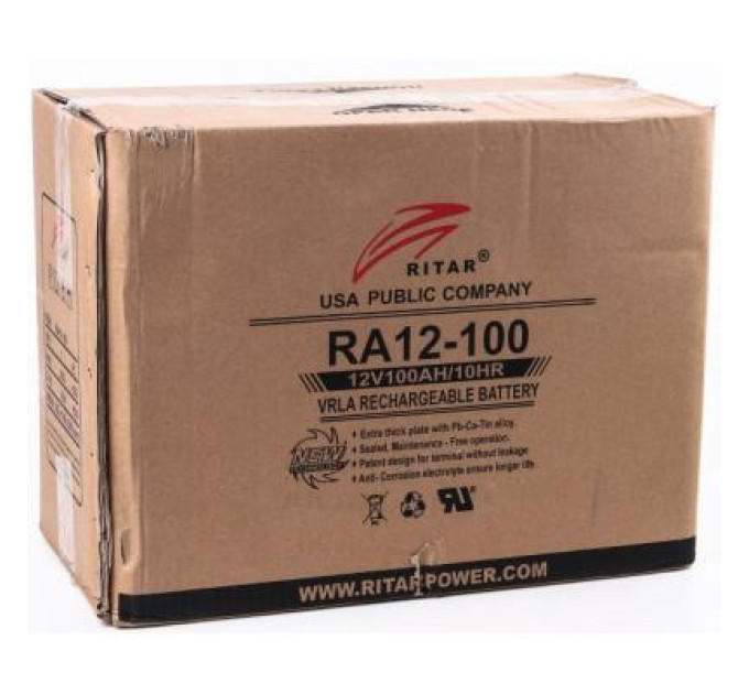 Ritar Батарея до ДБЖ Ritar AGM RA12-100, 12V-100Ah (RA12-100)