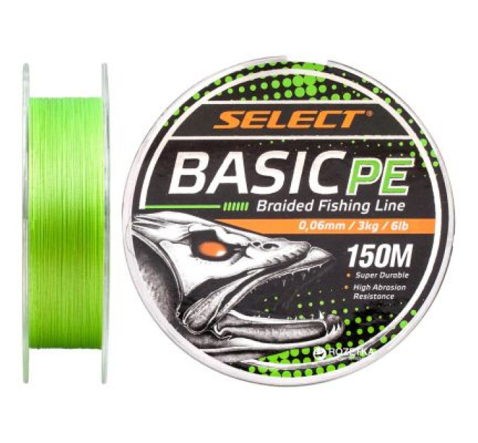 Select Шнур Select Basic PE 150m Light Green 0.06mm 6lb/3kg (1870.18.10)