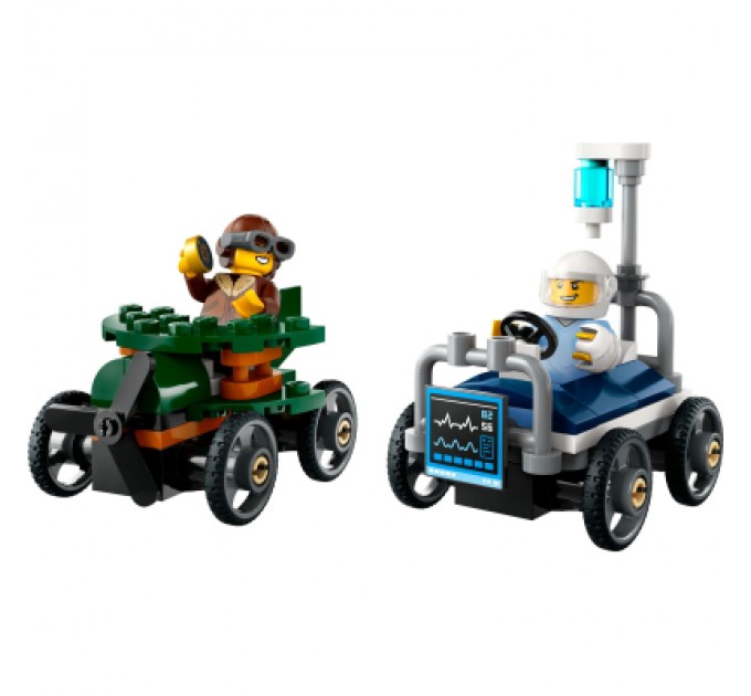 Конструктор LEGO City Літак проти лікарняного ліжка - Набір для перегонів (60459)