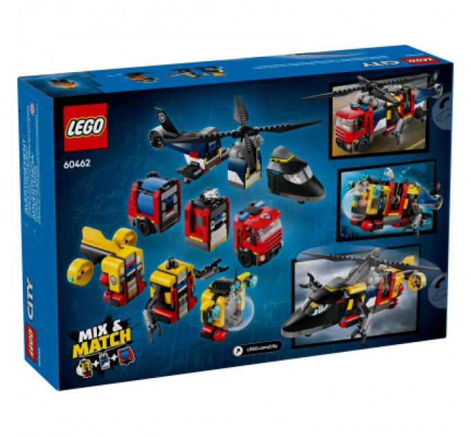 Конструктор LEGO City Ремікс вертольотів, пожежних машин і підводних човнів (60462)