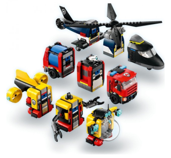 Конструктор LEGO City Ремікс вертольотів, пожежних машин і підводних човнів (60462)