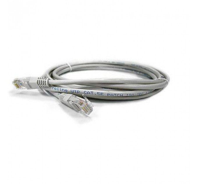 Патч-корд 1м, UTP, cat.5e, CU, 24AWG, grey Kingda (KD-PAUT3100GY)