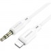 Кабель мультимедійний Lightning to 3.5mm M 1.0m BL18 white BOROFONE (6941991101052)