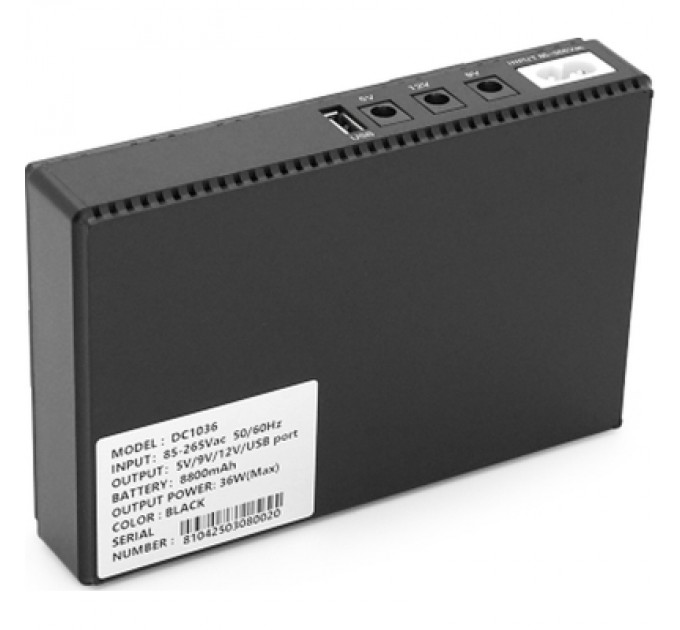 Green Wave Пристрій безперебійного живлення Green Wave UPS-36W DC1036-8