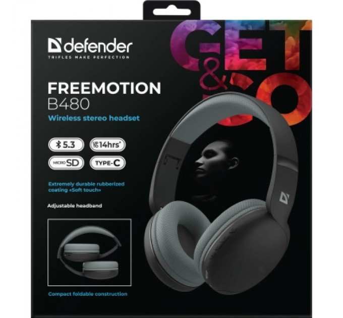Defender Навушники Defender FreeMotion B480 Bluetooth Black (63480)