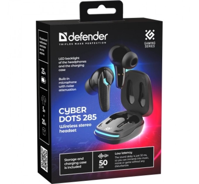 Навушники Defender CyberDots 285 Bluetooth Black (63285)