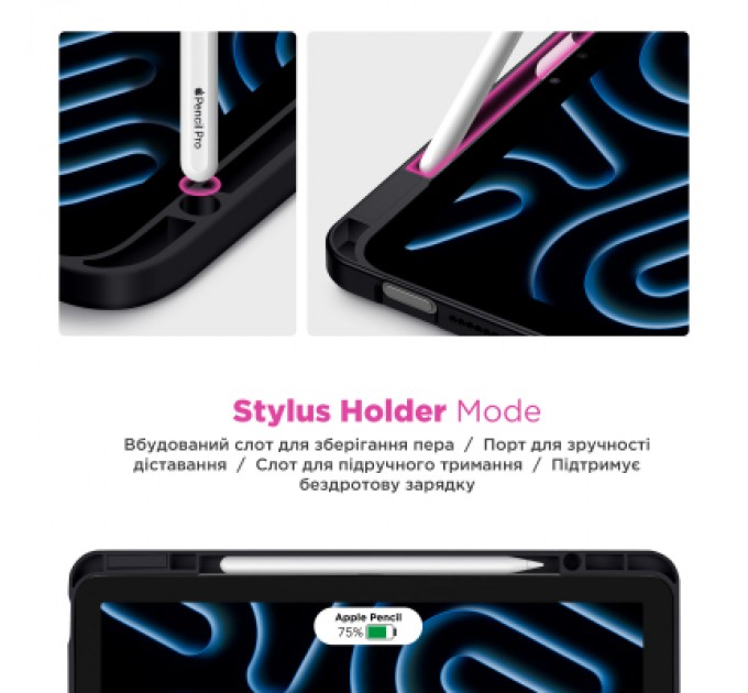 Чохол до планшета Armorstandart Y-Type PEN Samsung Galaxy Tab S9 / S9 FE / S10 FE Black (ARM85518)