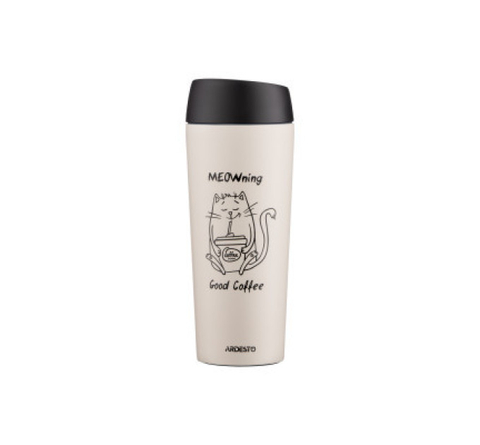 Ardesto Термокружка Ardesto Coffee Тime Meowning 450 мл Бежева (AR2645WC)