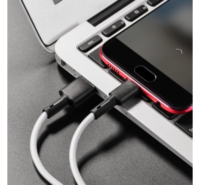 Дата кабель USB 2.0 AM to Micro 5P 1.0m silicone white BOROFONE (6931474710383)