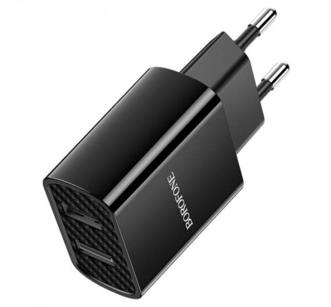 BOROFONE Зарядний пристрій BOROFONE BA53A 2xUSB 10.5W black (6931474739131)