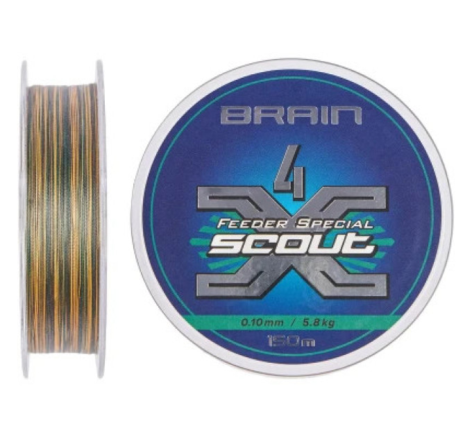 Brain Шнур Brain Scout 4X 150m (camo) 0.100mm 5.8kg (1858.54.80)