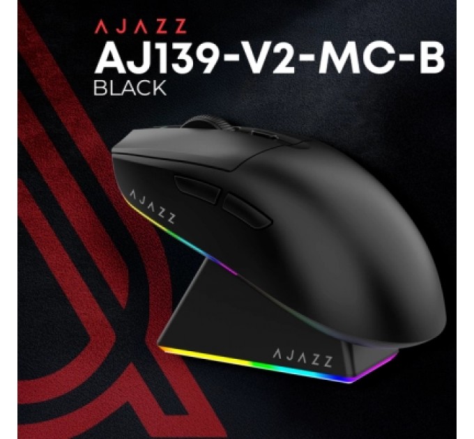 Мишка Ajazz AJ139 V2 MC Wireless/Bluetooth/USB Black (AJ139-V2-MC-B)