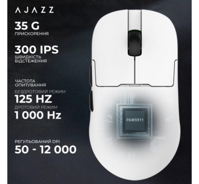 Мишка Ajazz AJ159P MC Wireless/Bluetooth/USB Charging Dock White (AJ159P-MC-W)