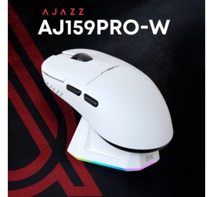 Мишка Ajazz AJ159PRO Wireless/Bluetooth/USB Charging Dock White (AJ159-PRO-W)