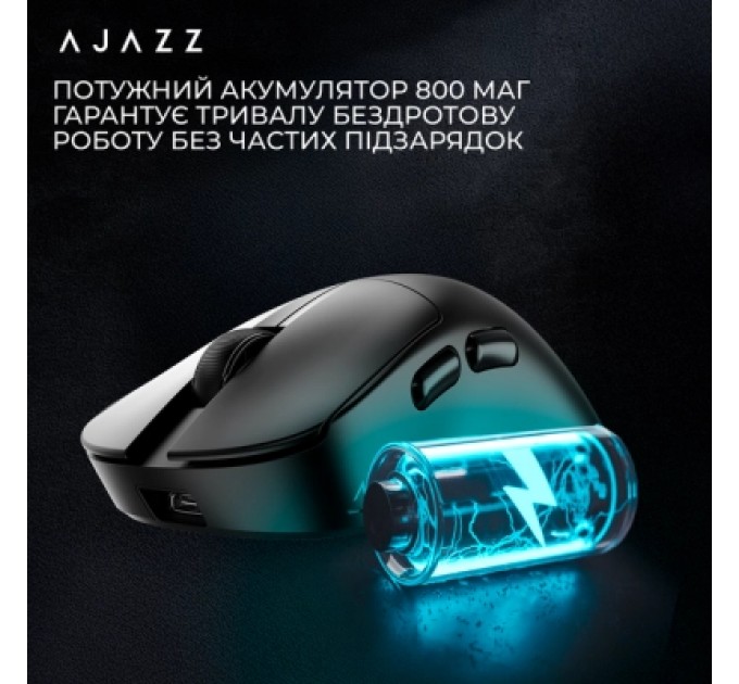Мишка Ajazz AJ179 V2 MAX Wireless/Bluetooth/USB Black (AJ179-V2-MAX-B)