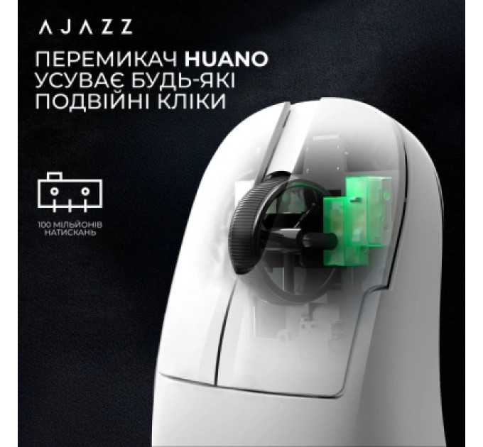 Мишка Ajazz AJ179 V2 MAX Wireless/Bluetooth/USB White (AJ179-V2-MAX-W)