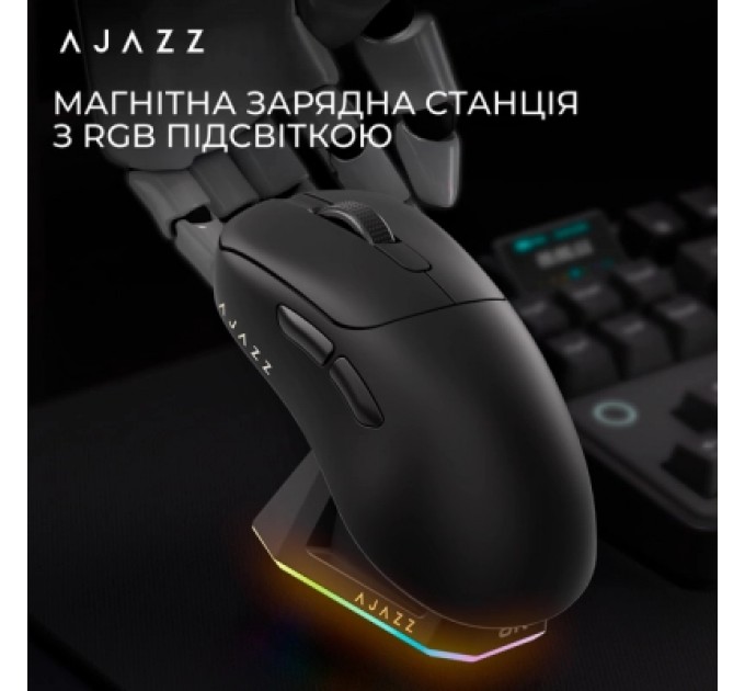 Ajazz Мишка Ajazz AJ179PRO Wireless/Bluetooth/USB Charging Dock Black (AJ179-PRO-B)