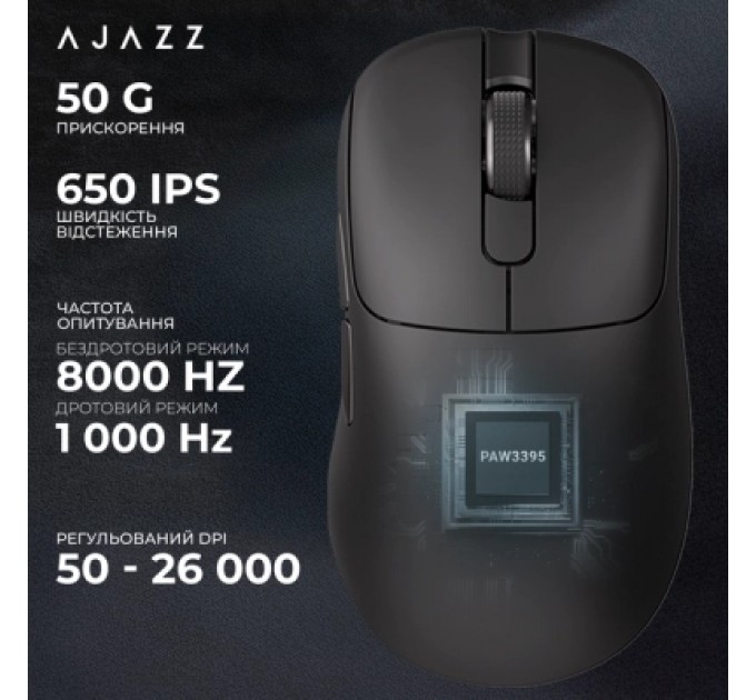 Ajazz Мишка Ajazz AJ179PRO Wireless/Bluetooth/USB Charging Dock Black (AJ179-PRO-B)