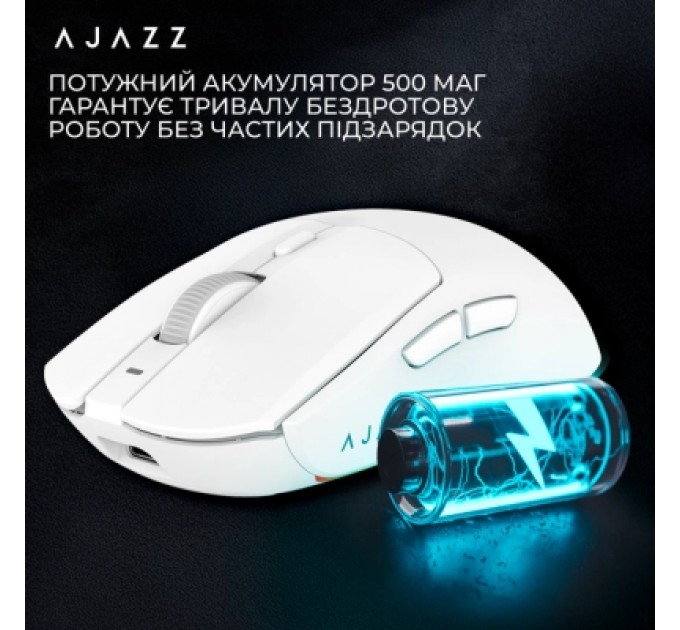 Мишка Ajazz AJ139 V2 MC Wireless/Bluetooth/USB White (AJ139-V2-MC-W)