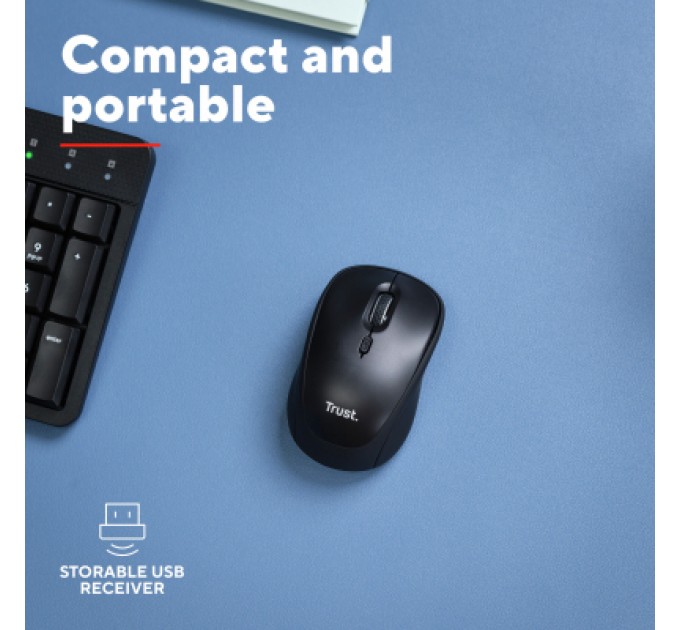 Мишка Trust Yvi+ Silent Wireless/Bluetooth Glossy Black (25512)