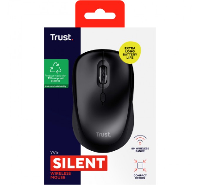 Мишка Trust Yvi+ Silent Wireless/Bluetooth Glossy Black (25512)