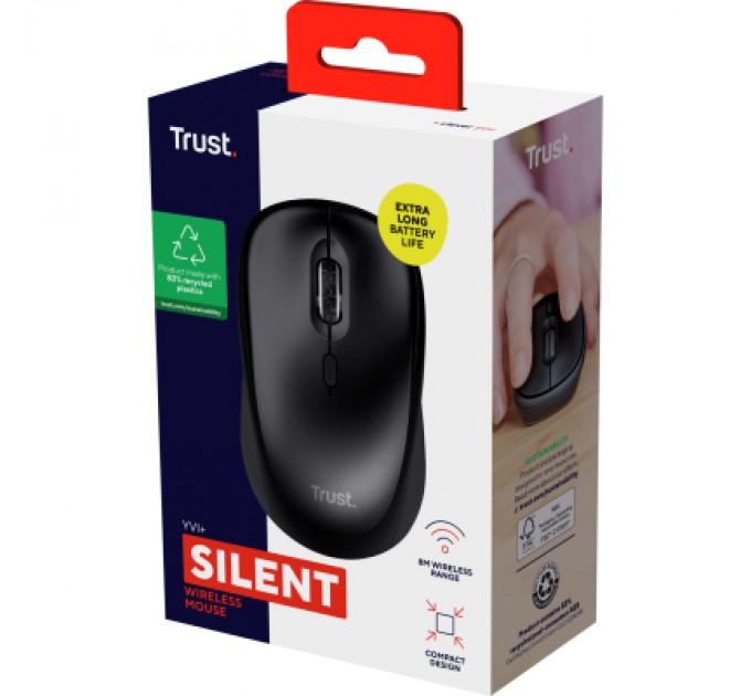 Мишка Trust Yvi+ Silent Wireless/Bluetooth Glossy Black (25512)