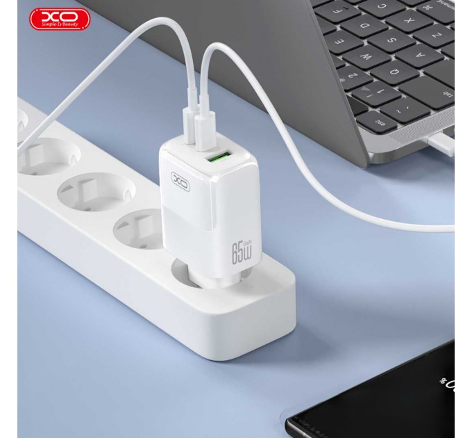 XO Сетевое зарядное устройство XO L139 (2USB-С, 1USB, 3А) PD, QC 3.0 White (L139.white)