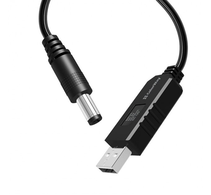 Кабель ColorWay для роутера 12V (USB-DC 5.5х2.5mm) 1 м, Black (CW-CBUD067-BK)