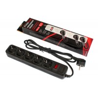 Фільтр живлення FrimeCom (FC-B4005W 1.8 B) 5 розеток, 1.8 м, чорний (коробка)