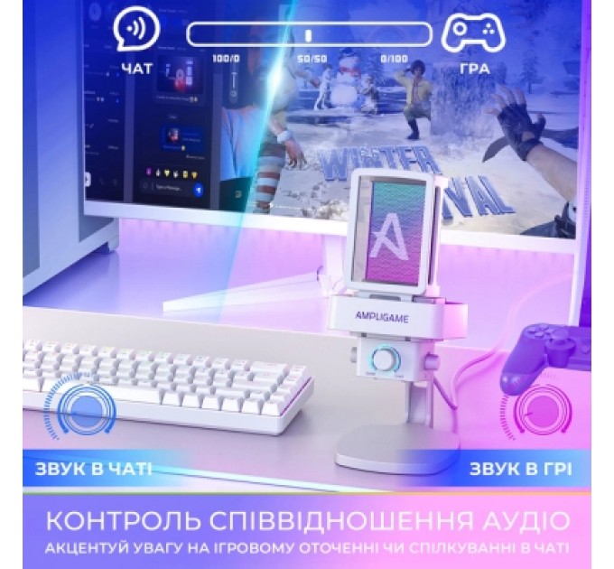 Мікрофон Fifine Ampligame Q8PROW USB White (Q8PROW)