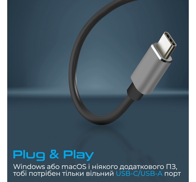 Promate USB-хаб Promate LiteHub-4 USB Type-C Grey