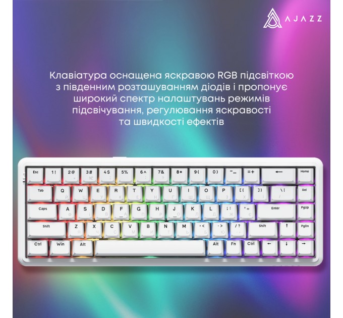 Ajazz Клавіатура Ajazz AK680 Max Magnetic Switch White (AK680-WM-W-A)
