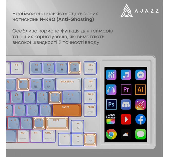 Ajazz Клавіатура Ajazz AKP815 Huano Red Switch White (AKP815-R-WBO)
