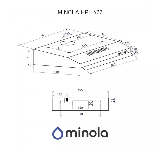 Minola Витяжка Minola HPL 622 WH