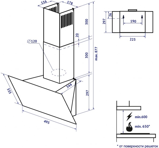 Minola Витяжка Minola HDN 5222 BL/Inox 700 LED