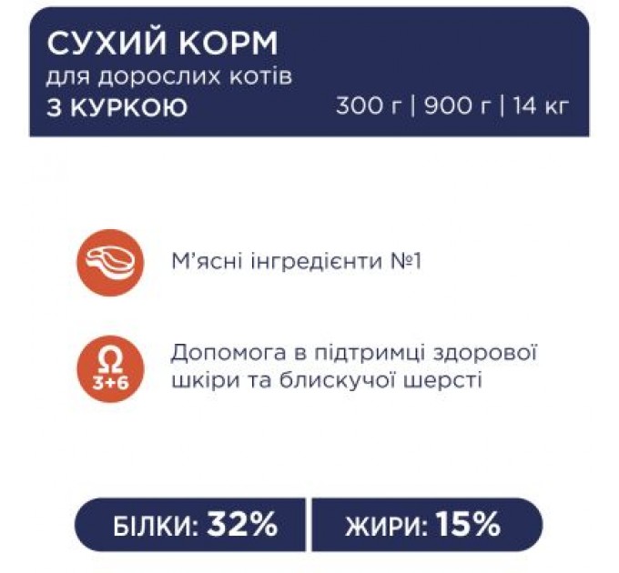 Club 4 Paws Сухий корм для кішок Club 4 Paws Преміум. Зі смаком курки 14 кг (4820083909146)