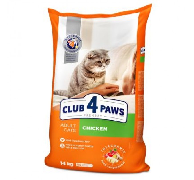 Club 4 Paws Сухий корм для кішок Club 4 Paws Преміум. Зі смаком курки 14 кг (4820083909146)
