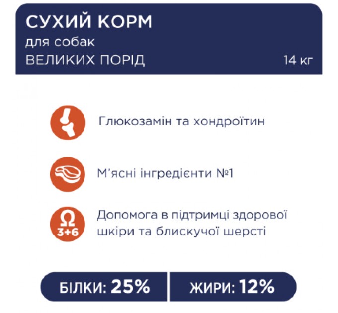 Club 4 Paws Сухий корм для собак Club 4 Paws Преміум. Для великих порід 14 кг(UP) (4820215366298)