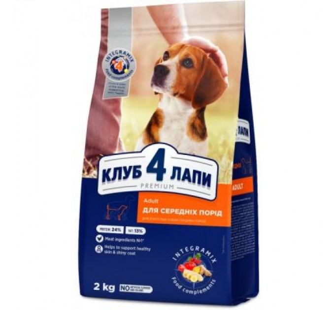 Club 4 Paws Сухий корм для собак Club 4 Paws Преміум. Для середніх порід 2 кг (4820083909702)