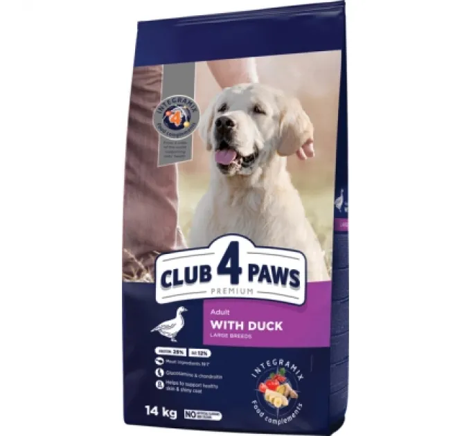 Club 4 Paws Сухий корм для собак Club 4 Paws Преміум Для великих порід З качкою 14 кг (4820269143050)