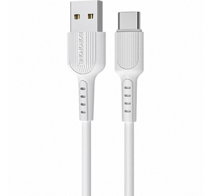 BOROFONE Дата кабель USB 2.0 AM to USB-C 1.0m 2A PVC BX16 white BOROFONE (6957531099468)