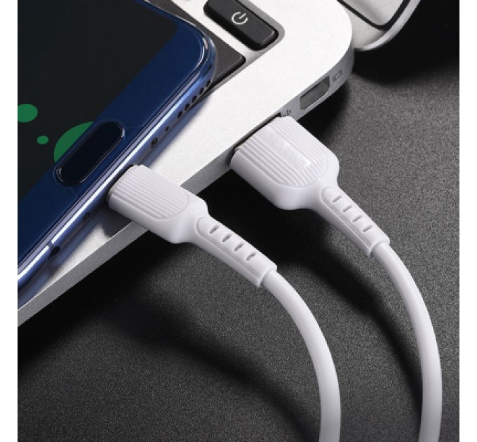 BOROFONE Дата кабель USB 2.0 AM to USB-C 1.0m 2A PVC BX16 white BOROFONE (6957531099468)