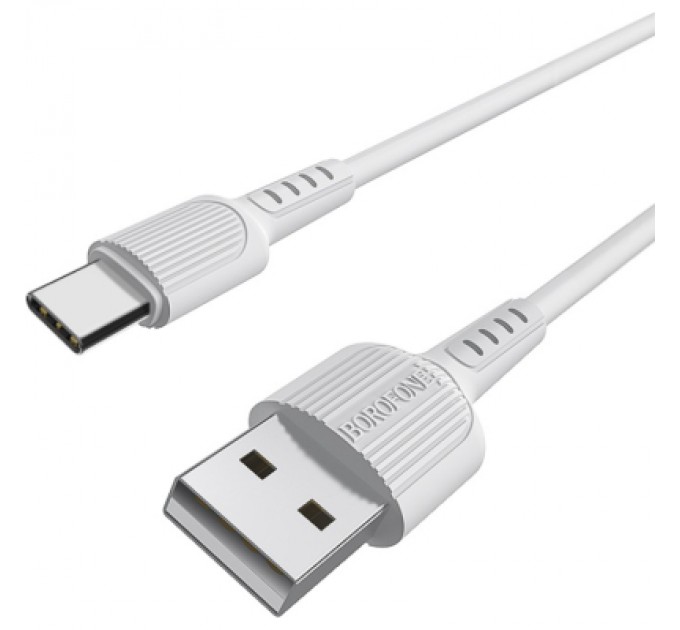 BOROFONE Дата кабель USB 2.0 AM to USB-C 1.0m 2A PVC BX16 white BOROFONE (6957531099468)