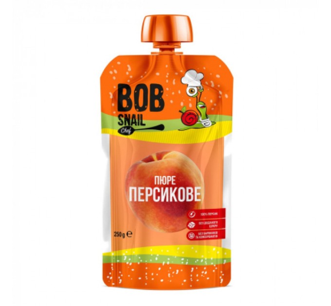 Bob Snail Дитяче пюре Bob Snail Равлик Боб Персик 250 г (4820219343912)
