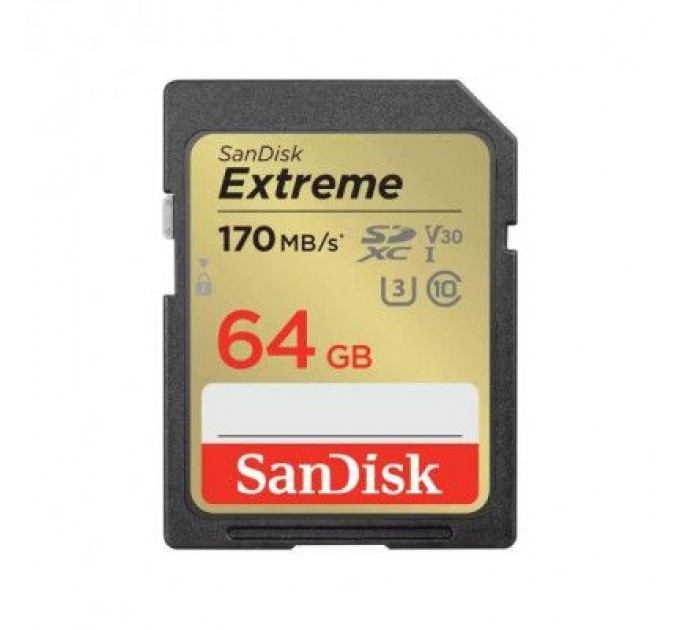 SanDisk Карта пам'яті SanDisk 64GB SD class 10 UHS-I U3 V30 Extreme (SDSDXV2-064G-GNCIN)