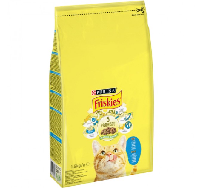 Purina Friskies Сухий корм для кішок Purina Friskies зі смаком лосося й овочів 1.5 кг (7613033923562)