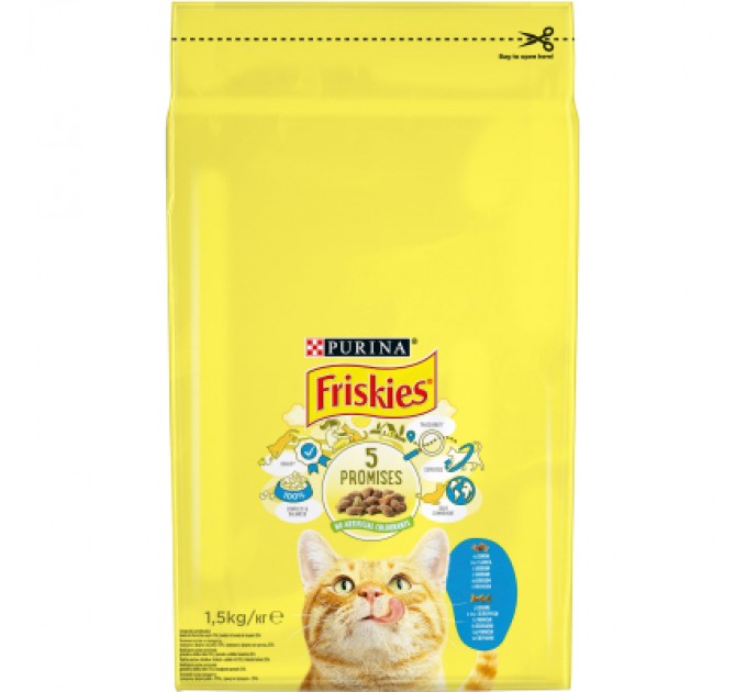 Purina Friskies Сухий корм для кішок Purina Friskies зі смаком лосося й овочів 1.5 кг (7613033923562)