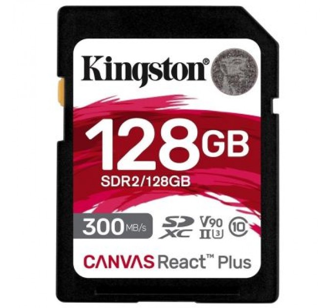 Kingston Карта пам'яті Kingston 128GB SDXC class 10 UHS-II U3 Canvas React Plus (SDR2/128GB)